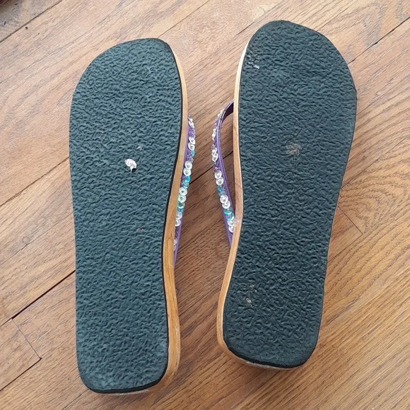 Vintage Hand Painted Flip Flops Sandals - Picture 3 of 7